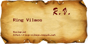 Ring Vilmos névjegykártya